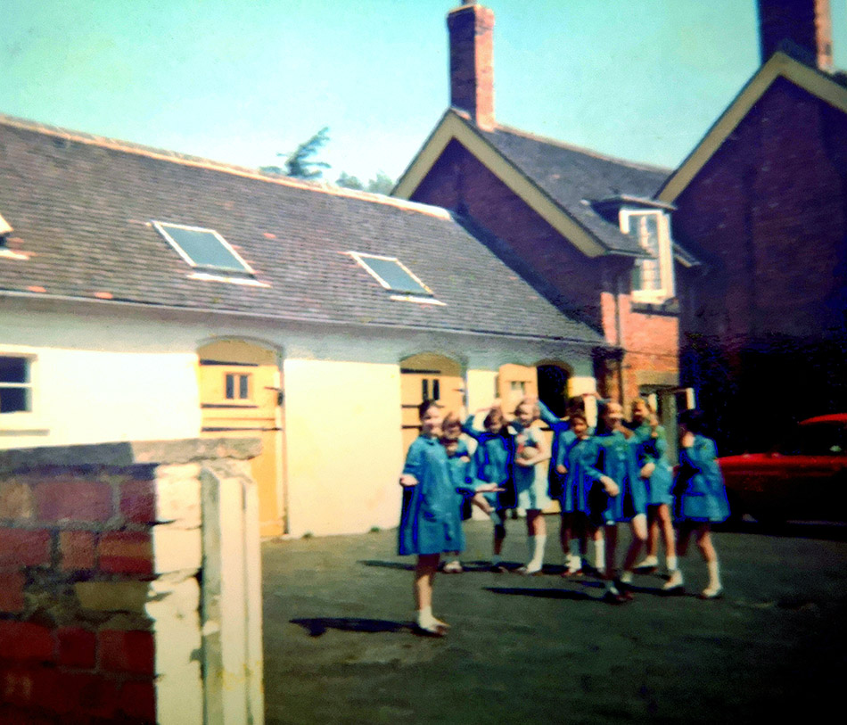 School girls courtyard